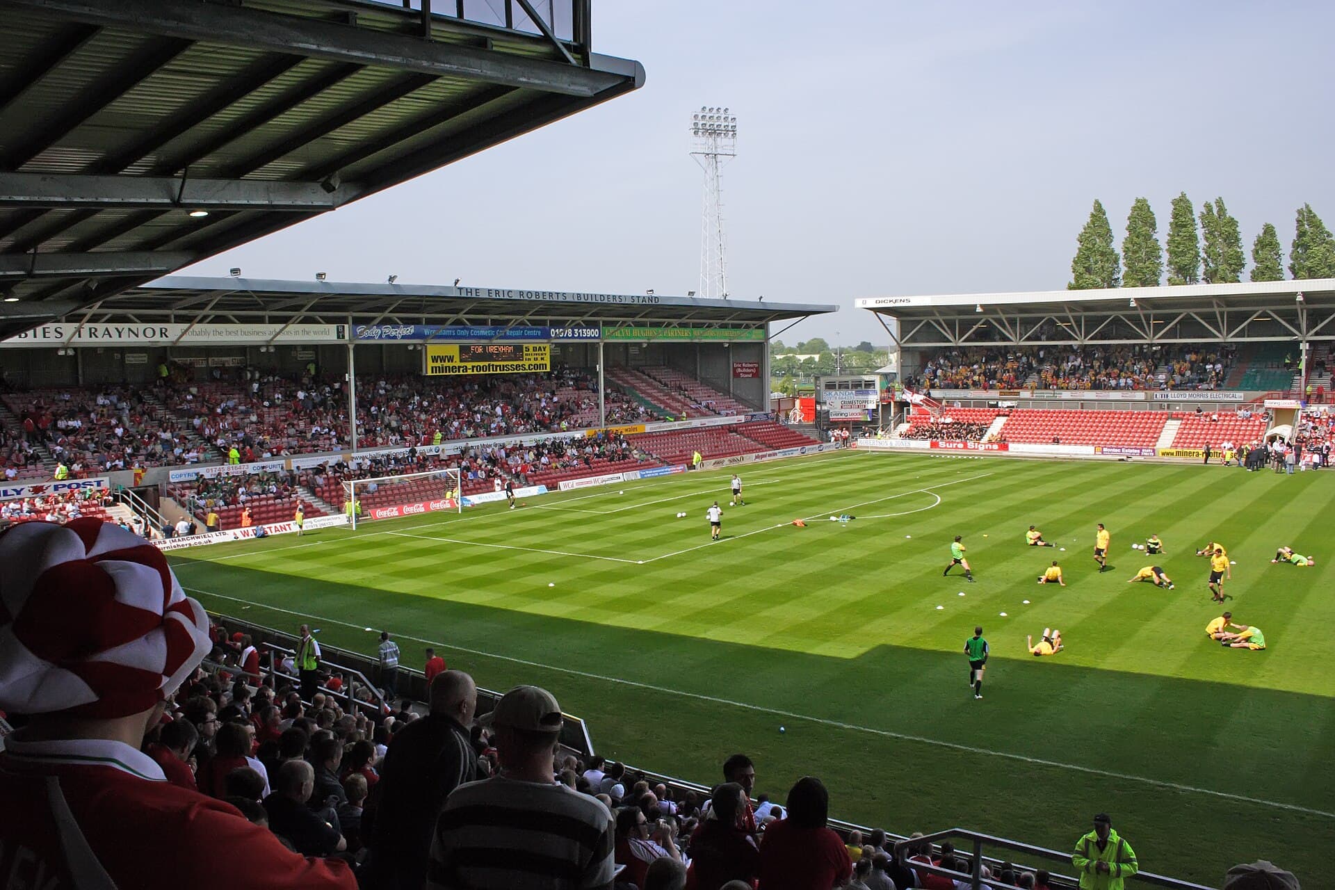 Fans in the stand at the Racecourse before kick-off
